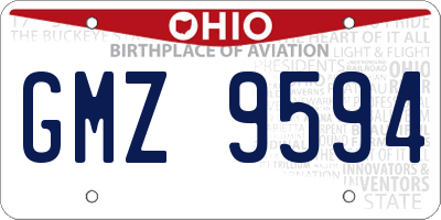 OH license plate GMZ9594