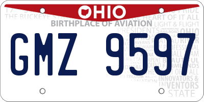 OH license plate GMZ9597