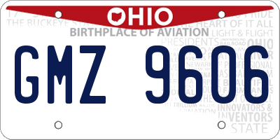 OH license plate GMZ9606