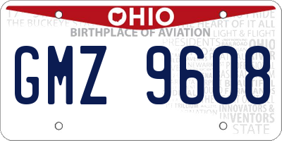 OH license plate GMZ9608