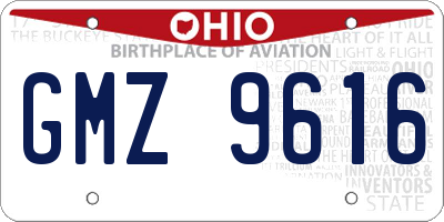 OH license plate GMZ9616
