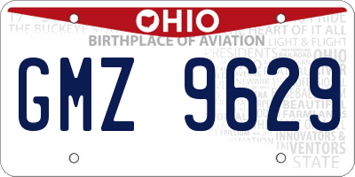 OH license plate GMZ9629