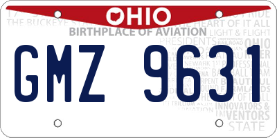 OH license plate GMZ9631