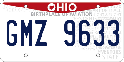 OH license plate GMZ9633