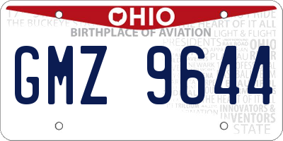 OH license plate GMZ9644