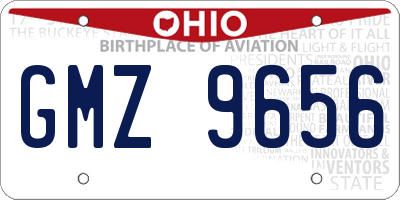 OH license plate GMZ9656