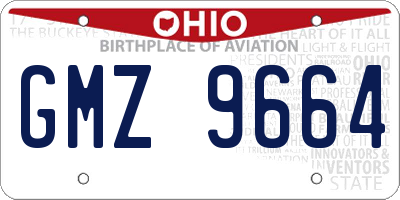 OH license plate GMZ9664