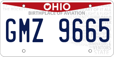 OH license plate GMZ9665