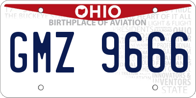 OH license plate GMZ9666