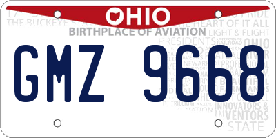 OH license plate GMZ9668