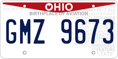 OH license plate GMZ9673