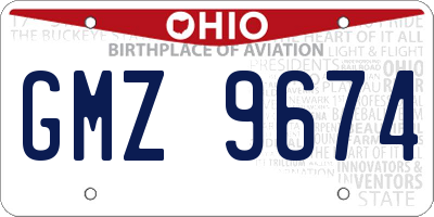 OH license plate GMZ9674