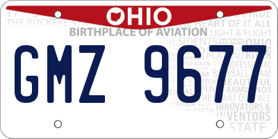 OH license plate GMZ9677
