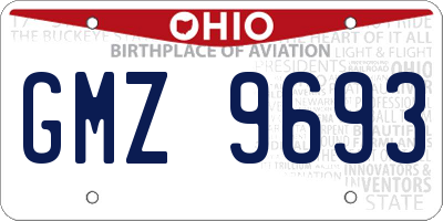 OH license plate GMZ9693