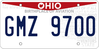 OH license plate GMZ9700