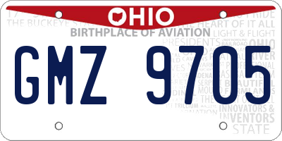 OH license plate GMZ9705