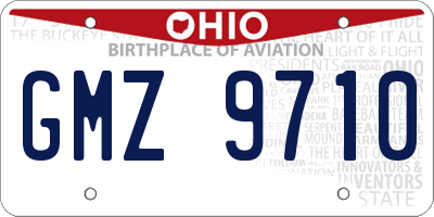 OH license plate GMZ9710