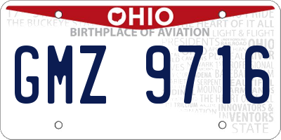 OH license plate GMZ9716