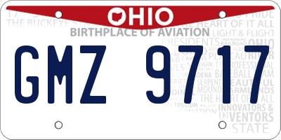 OH license plate GMZ9717