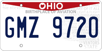 OH license plate GMZ9720