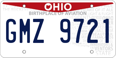 OH license plate GMZ9721