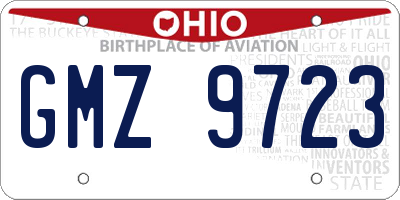 OH license plate GMZ9723
