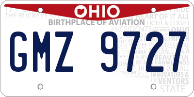 OH license plate GMZ9727