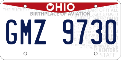 OH license plate GMZ9730