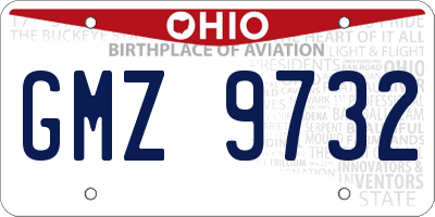 OH license plate GMZ9732