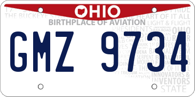 OH license plate GMZ9734