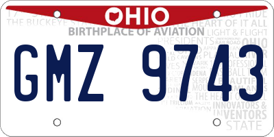 OH license plate GMZ9743