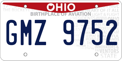 OH license plate GMZ9752