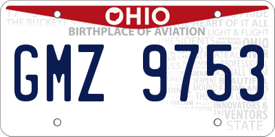 OH license plate GMZ9753
