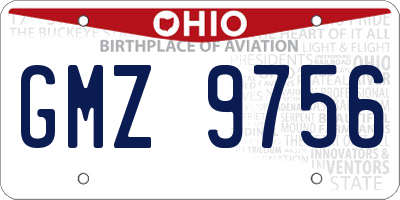 OH license plate GMZ9756