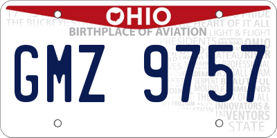 OH license plate GMZ9757