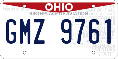 OH license plate GMZ9761