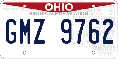 OH license plate GMZ9762