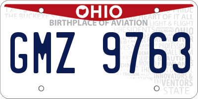 OH license plate GMZ9763