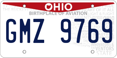 OH license plate GMZ9769