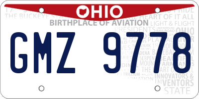 OH license plate GMZ9778