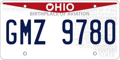 OH license plate GMZ9780