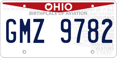 OH license plate GMZ9782