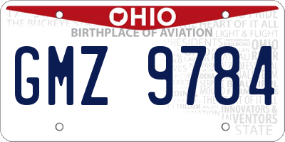 OH license plate GMZ9784