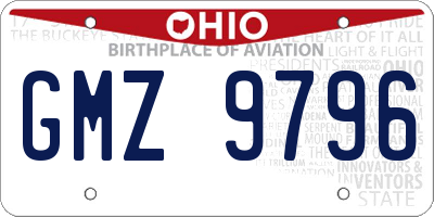 OH license plate GMZ9796