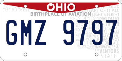 OH license plate GMZ9797