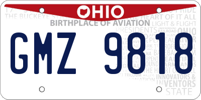 OH license plate GMZ9818