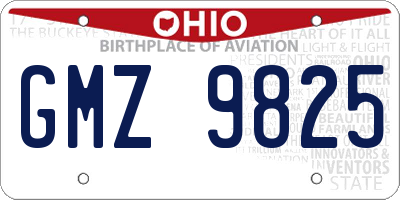 OH license plate GMZ9825