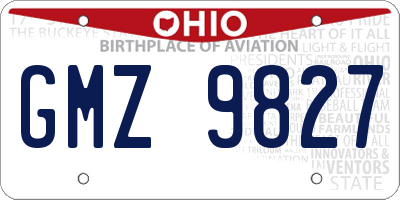 OH license plate GMZ9827