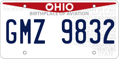 OH license plate GMZ9832