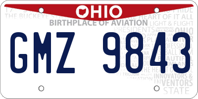 OH license plate GMZ9843